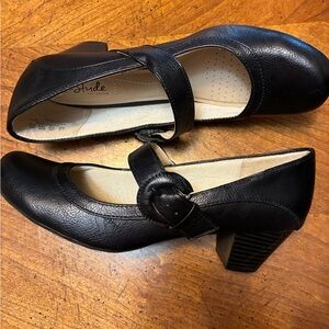LifeStride Black Mary Jane Block Heel Pumps Size 8